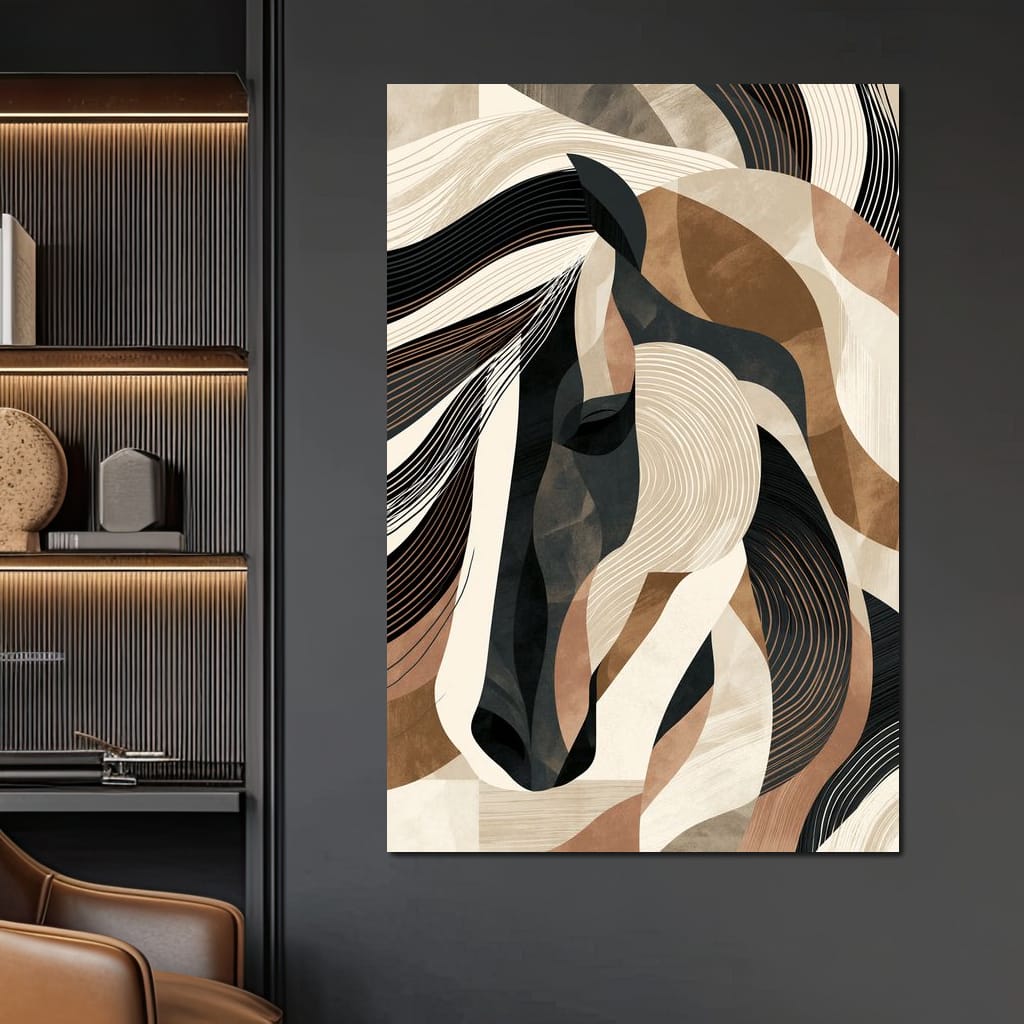 Stallion Earth and Shadow Canvas Wall Art