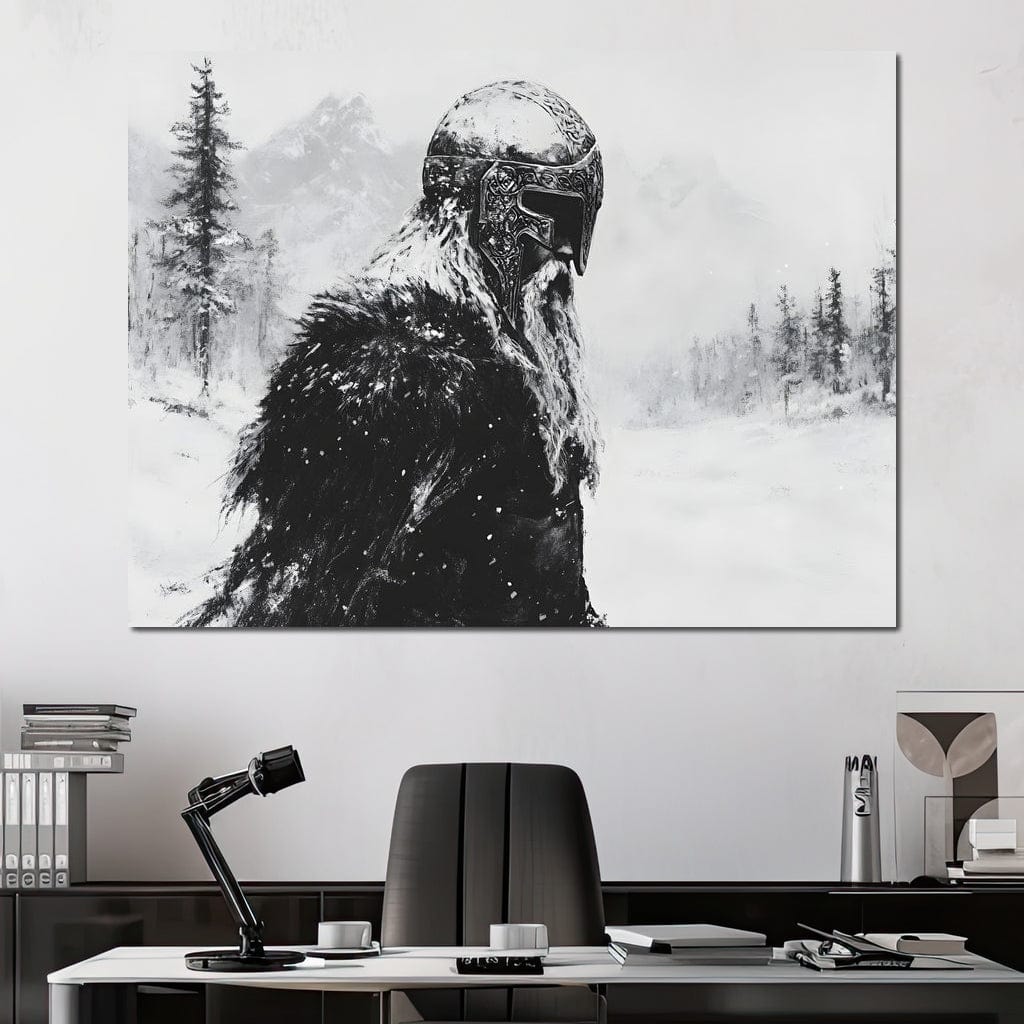 Viking Saga In Winter Majesty Canvas Wall Art