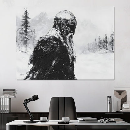 Viking Saga In Winter Majesty Canvas Wall Art