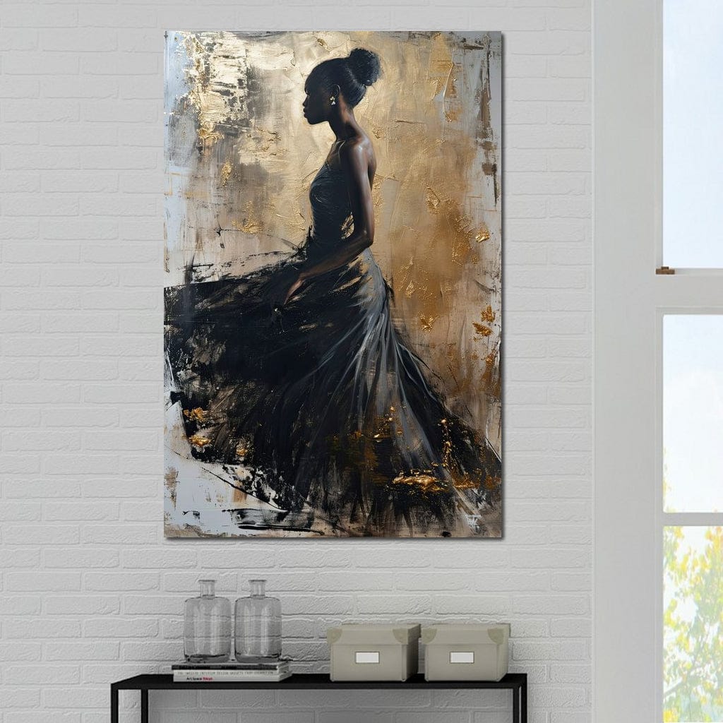 Golden Noir Elegance Canvas Wall Art