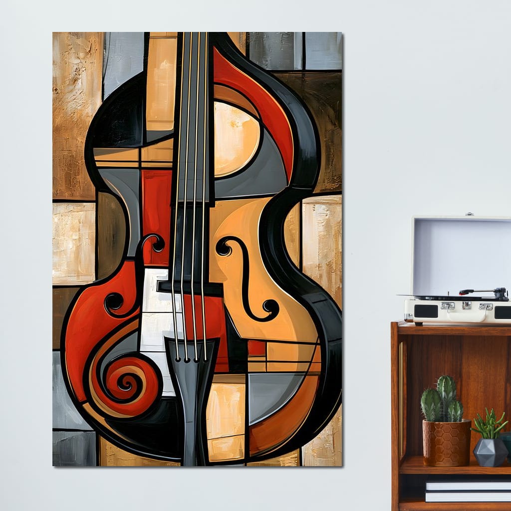 Rhythm of Fragmented Geometric Strings Canvas Wall Art