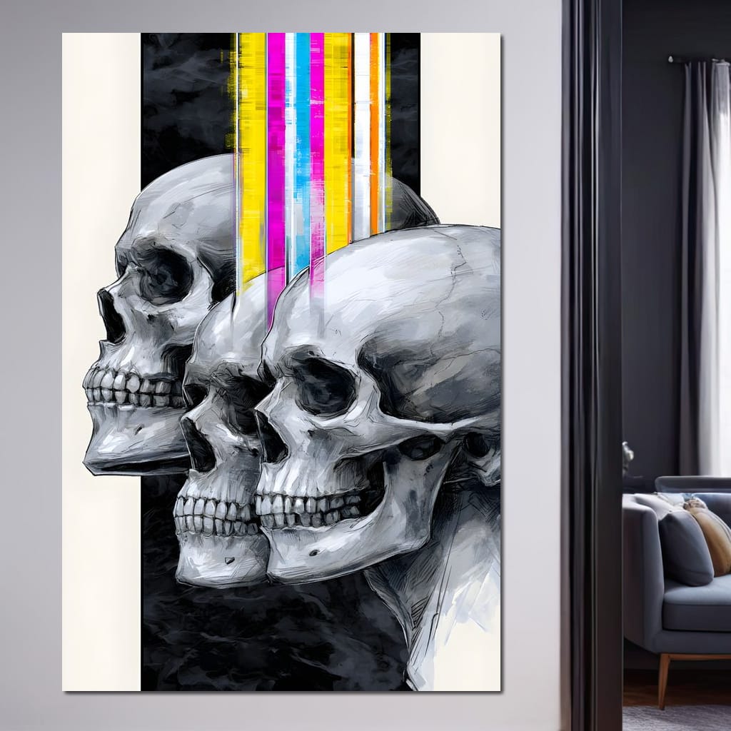 Trilogy of Modern Mortality Canvas Wall Art