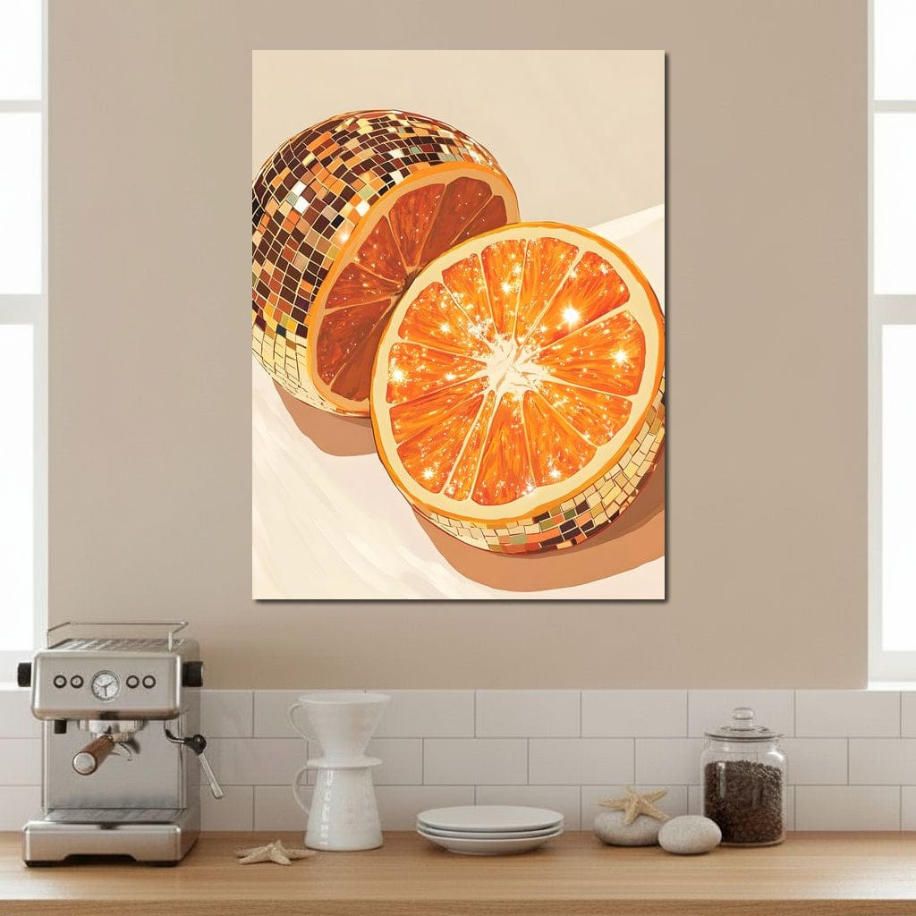 Sparkling Citrus Disco Slice Canvas Wall Art