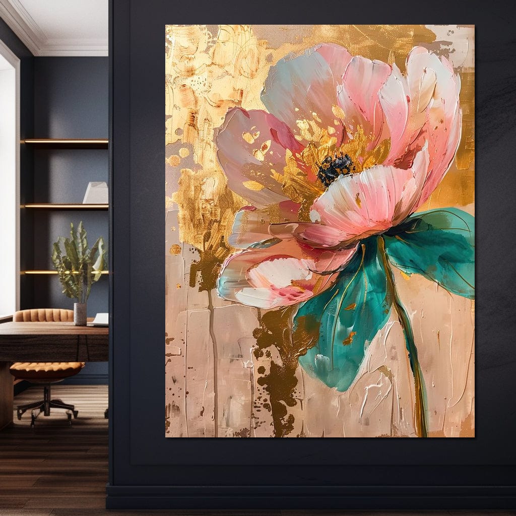 Modern Pink Flower Canvas Wall Art