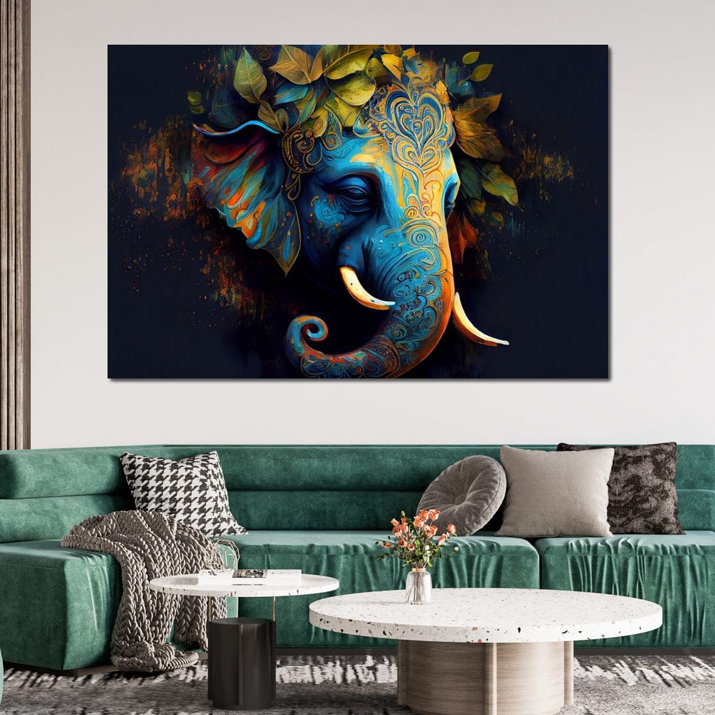 The Blue Elephant Canvas Wall Art