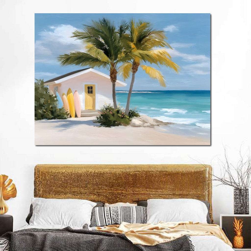 Tropical Breeze Shack Escape Canvas Wall Art