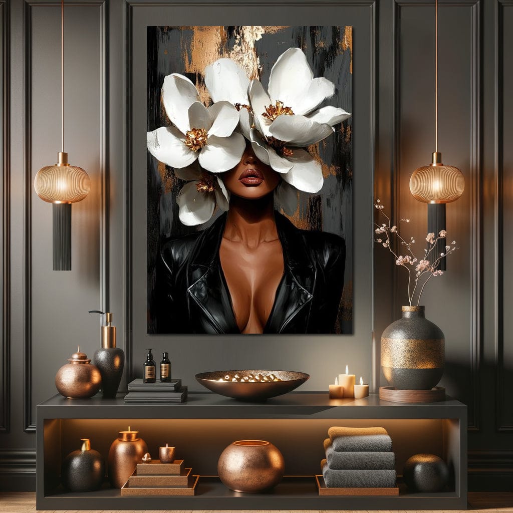 Golden Petals of Elegance Canvas Wall Art