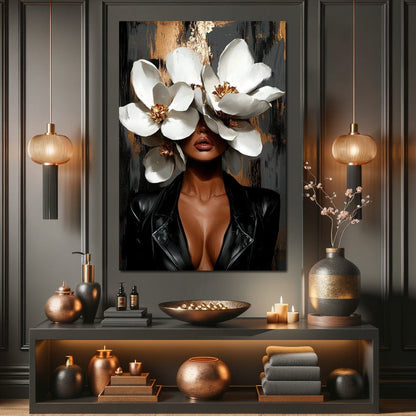 Golden Petals of Elegance Canvas Wall Art