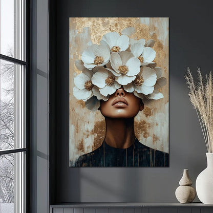 Golden Blossoms Enchantment Canvas Wall Art
