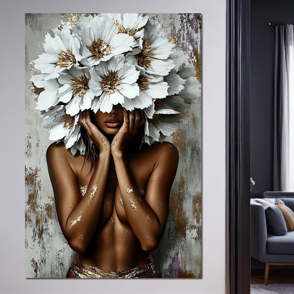 Floral Embrace of Divinity Canvas Wall Art