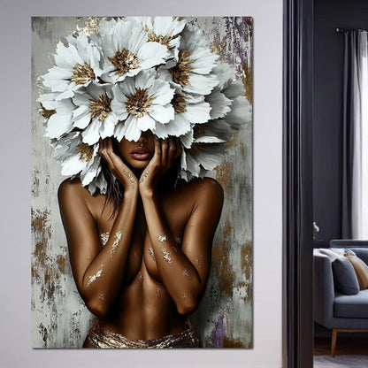 Floral Embrace of Divinity Canvas Wall Art