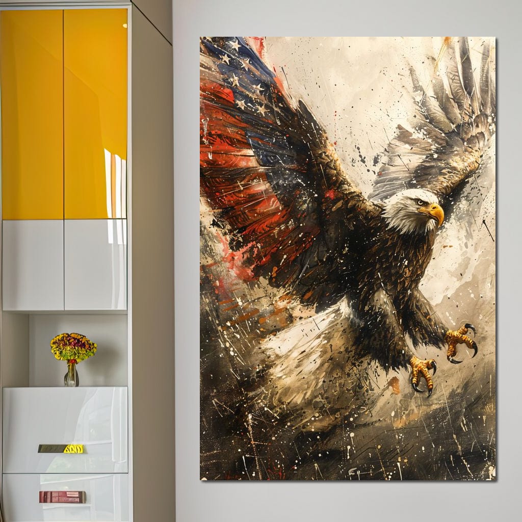 Patriot's Pride: The Eagle's Essence Canvas Wall Art