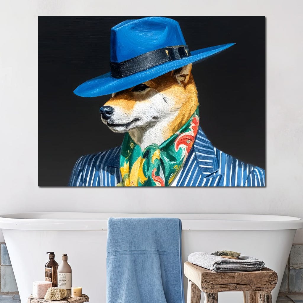 Canine Dapper Delight Canvas Wall Art