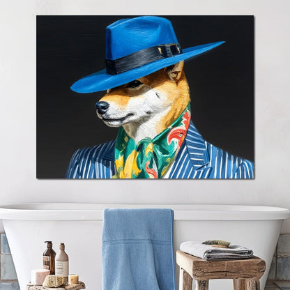 Canine Dapper Delight Canvas Wall Art