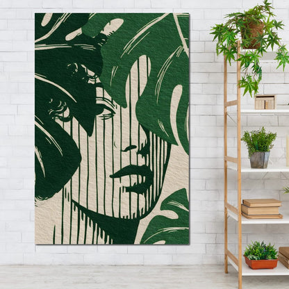 Botanical Shadow Portrait Canvas Wall Art