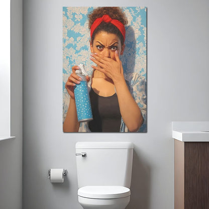 Bathroom Spray Panic Canvas Wall Art