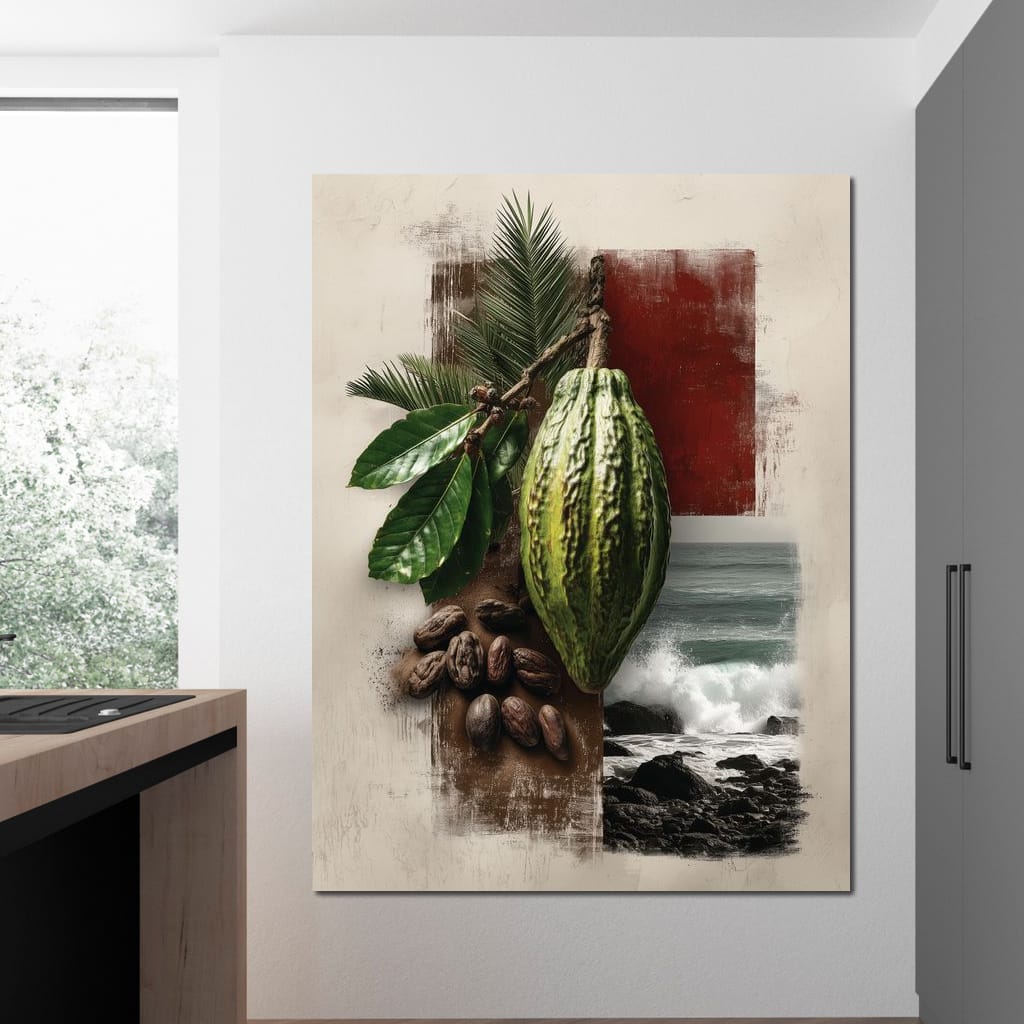 Cacao Pod Coastal Life Canvas Wall Art