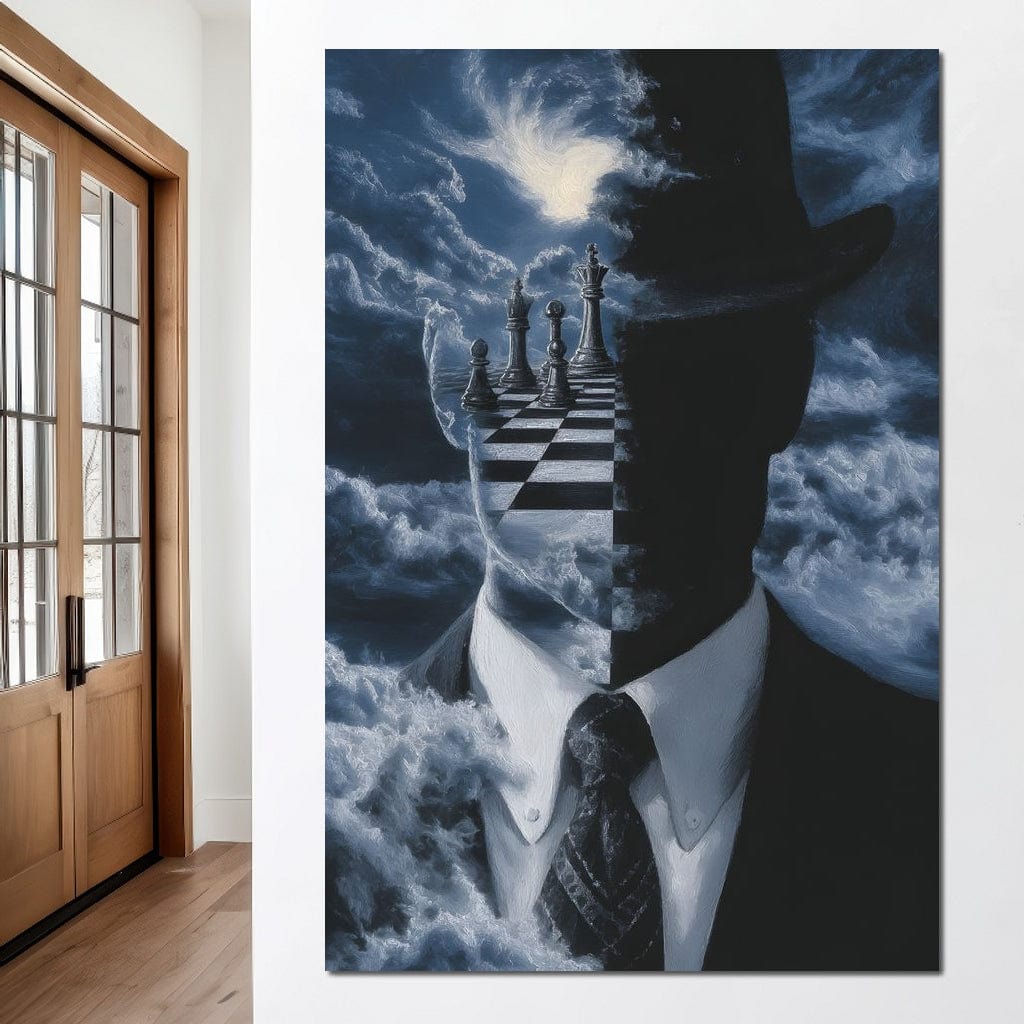 Surreal Chessboard Mind Horizon Canvas Wall Art