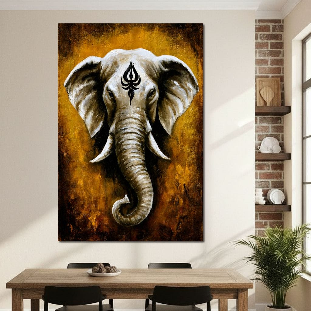 Sacred Wisdom Of The Tusker Canvas Wall Art