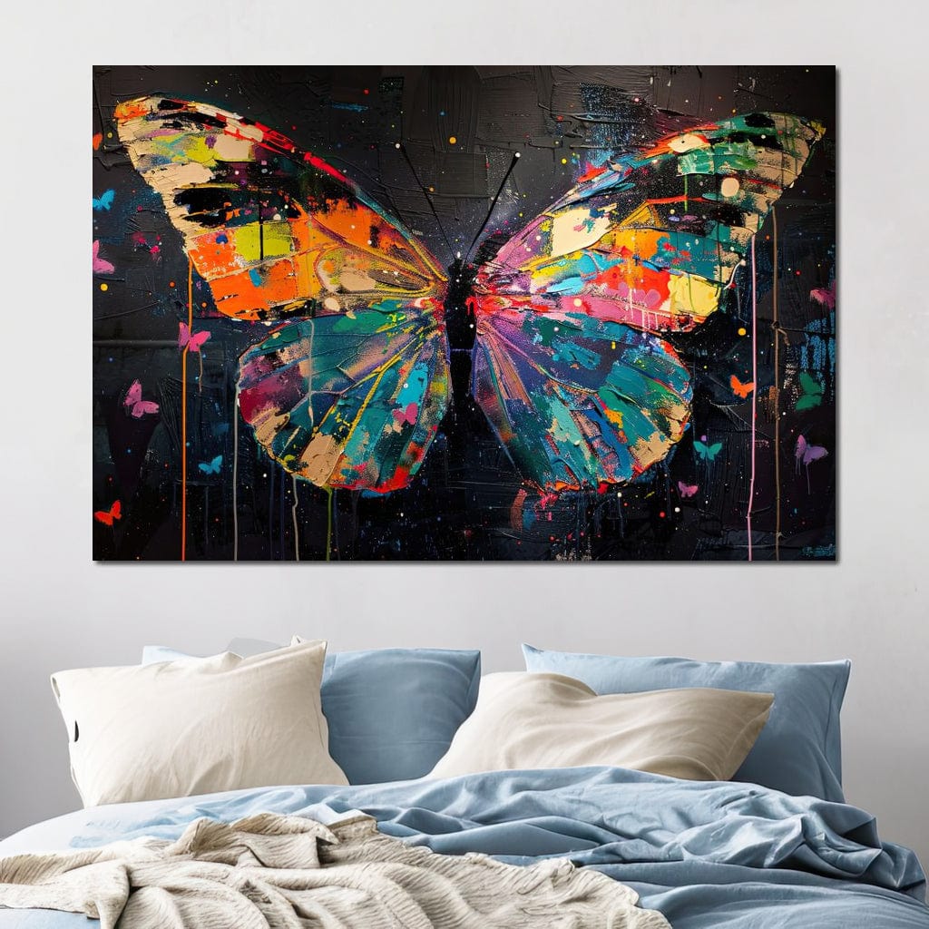 Enchanted Butterfly Mosaic Canvas Wall Art