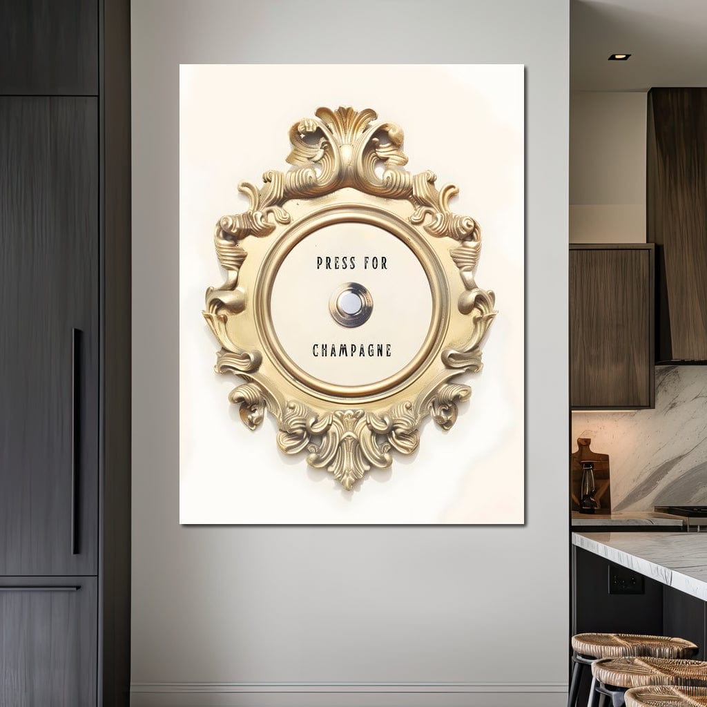 Press for Champagne Canvas Wall Art