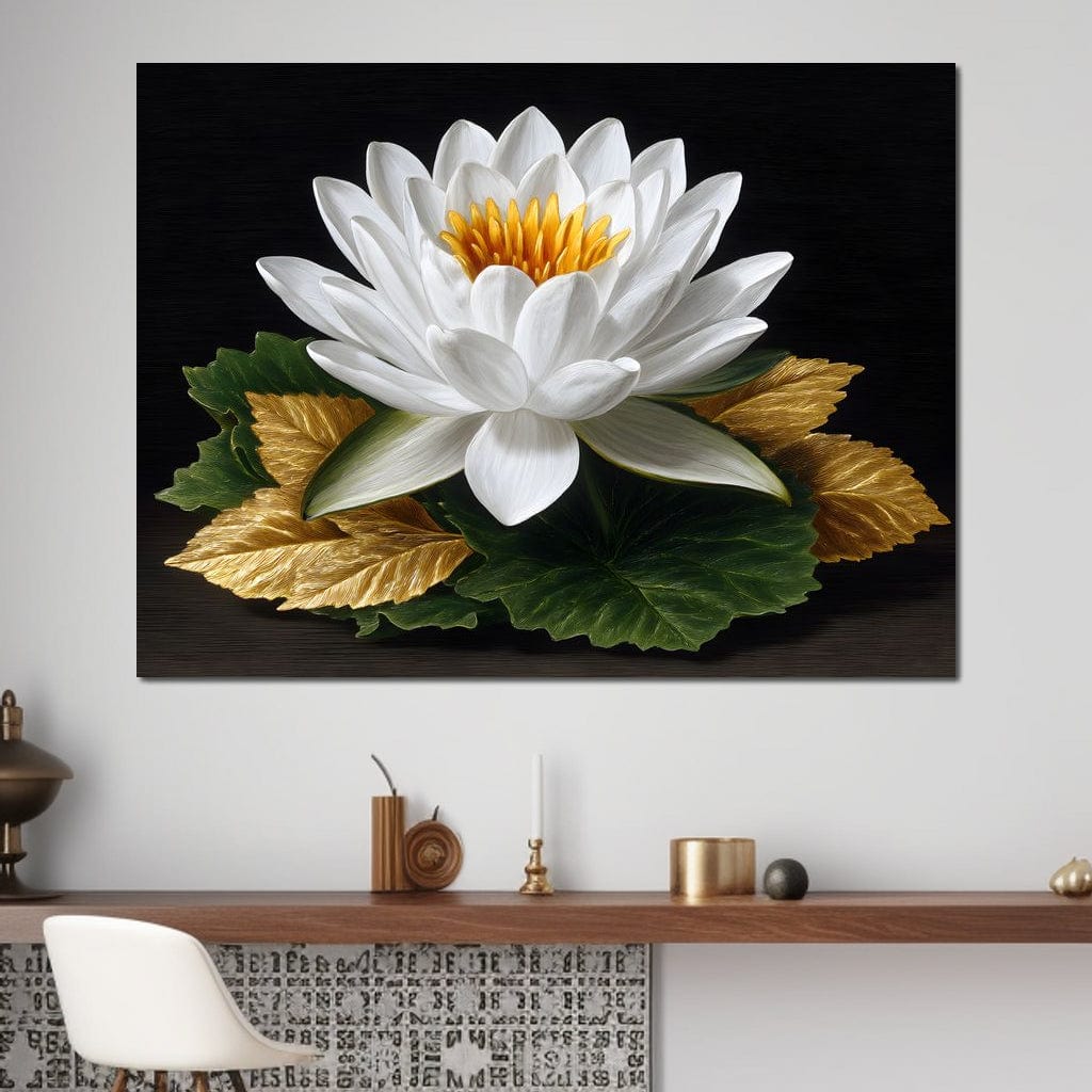 Radiant Lotus Elegance Canvas Wall Art