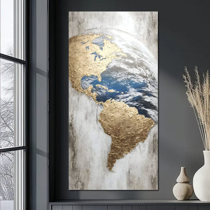 Golden Earth Reflection Canvas Wall Art