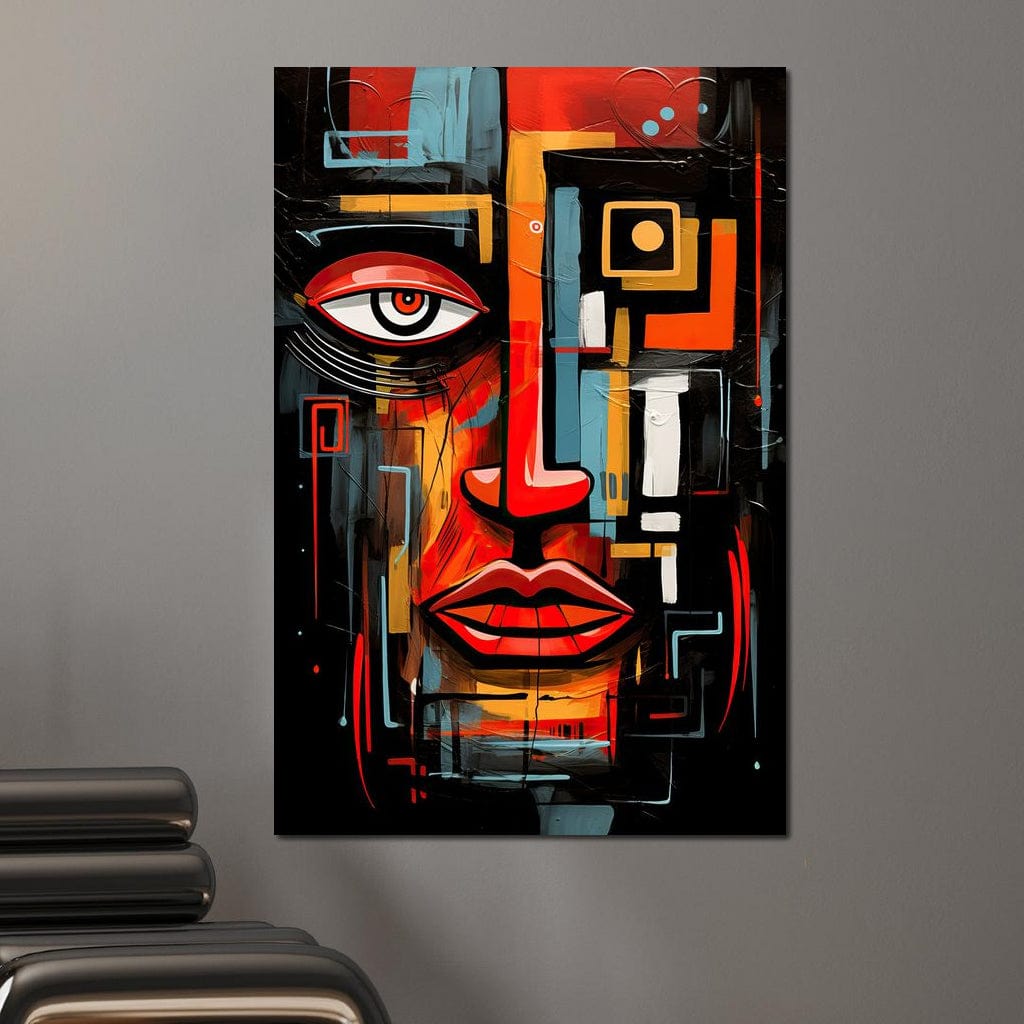 Twilight in Cubist Metropolis Canvas Wall Art