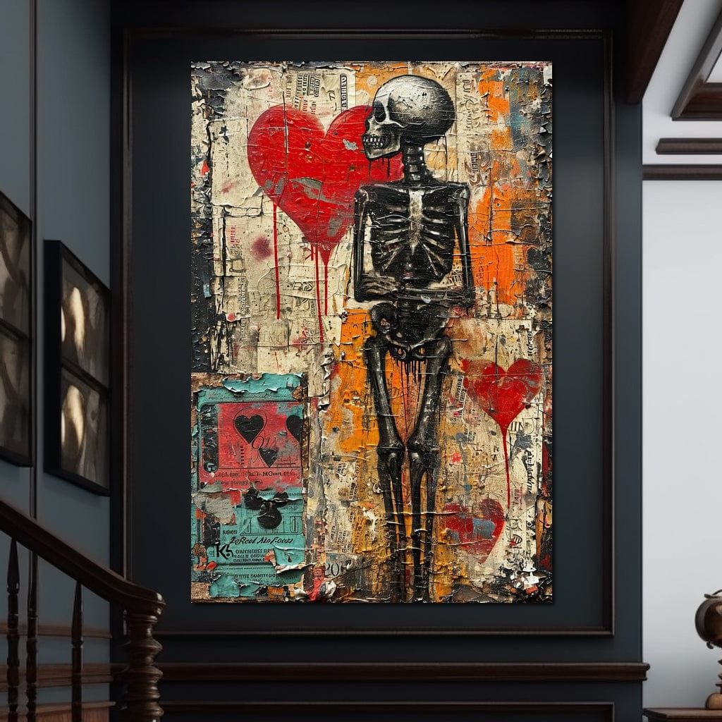 Romantic Skeleton 1 Canvas Wall Art