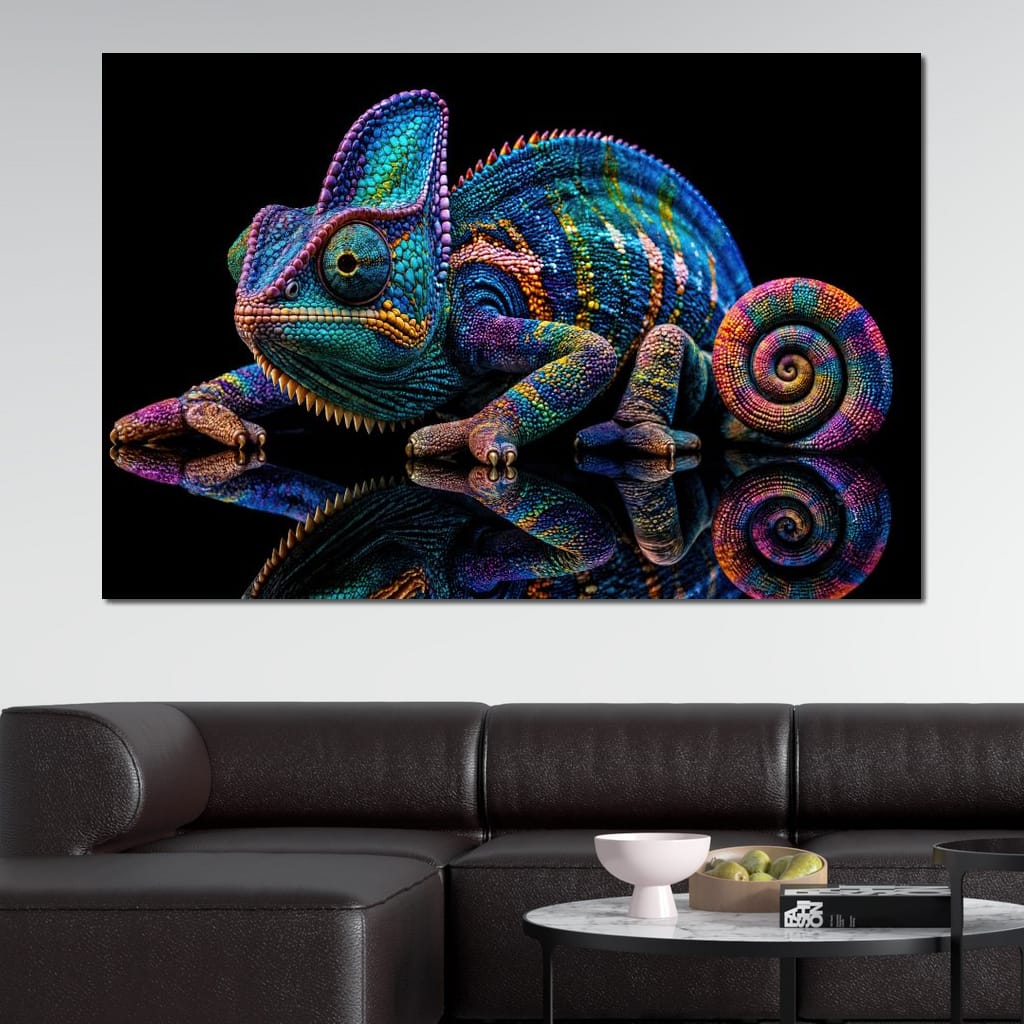 Chromatic Chameleon Canvas Wall Art