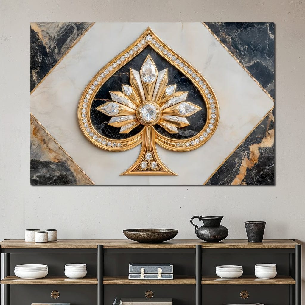 Golden Ace Diamond Blossom Canvas Wall Art