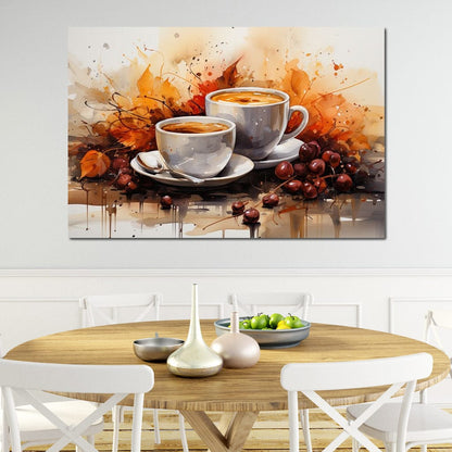 Autumn Coffee Brew Canvas Wall Art