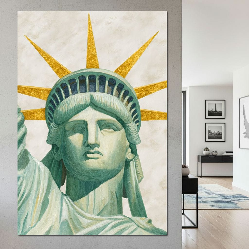 Liberty Crown Golden Rays Canvas Wall Art