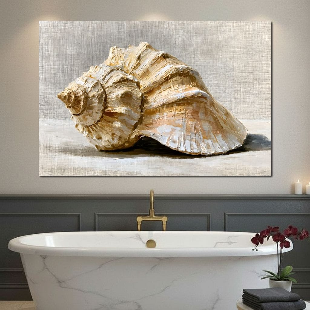 Tidal Rhythms of Coastal Shell Canvas Wall Art