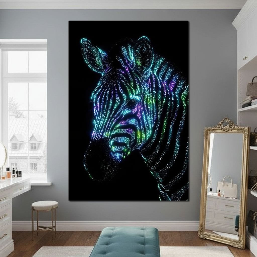 Cosmic Zebra Canvas Wall Art
