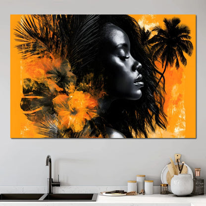 Golden Solitude Tropics Rising Canvas Wall Art