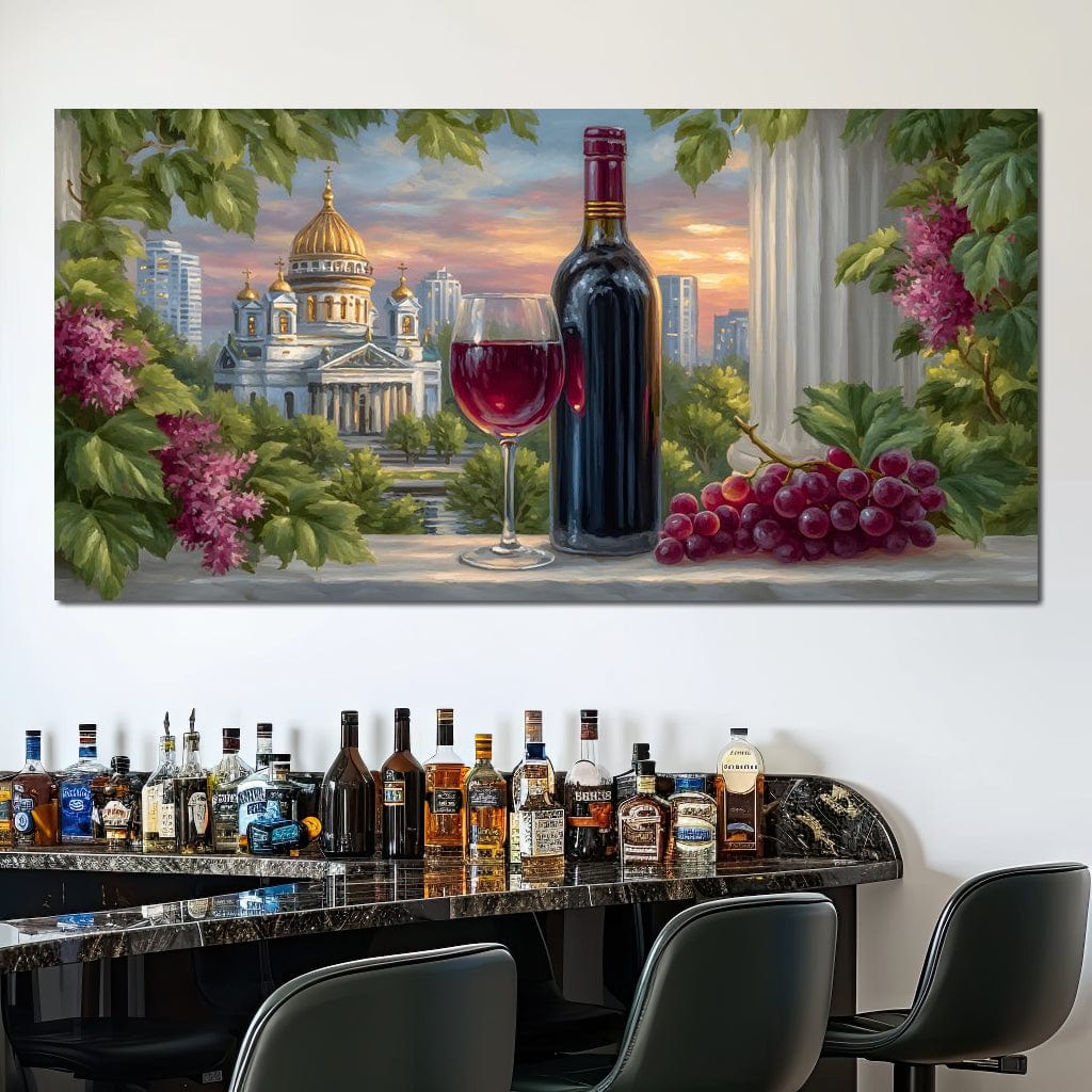 Gilded Reflections Vineyard Balcony Canvas Wall Art