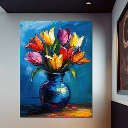 Tulips Flowers Bouquet Canvas Wall Art