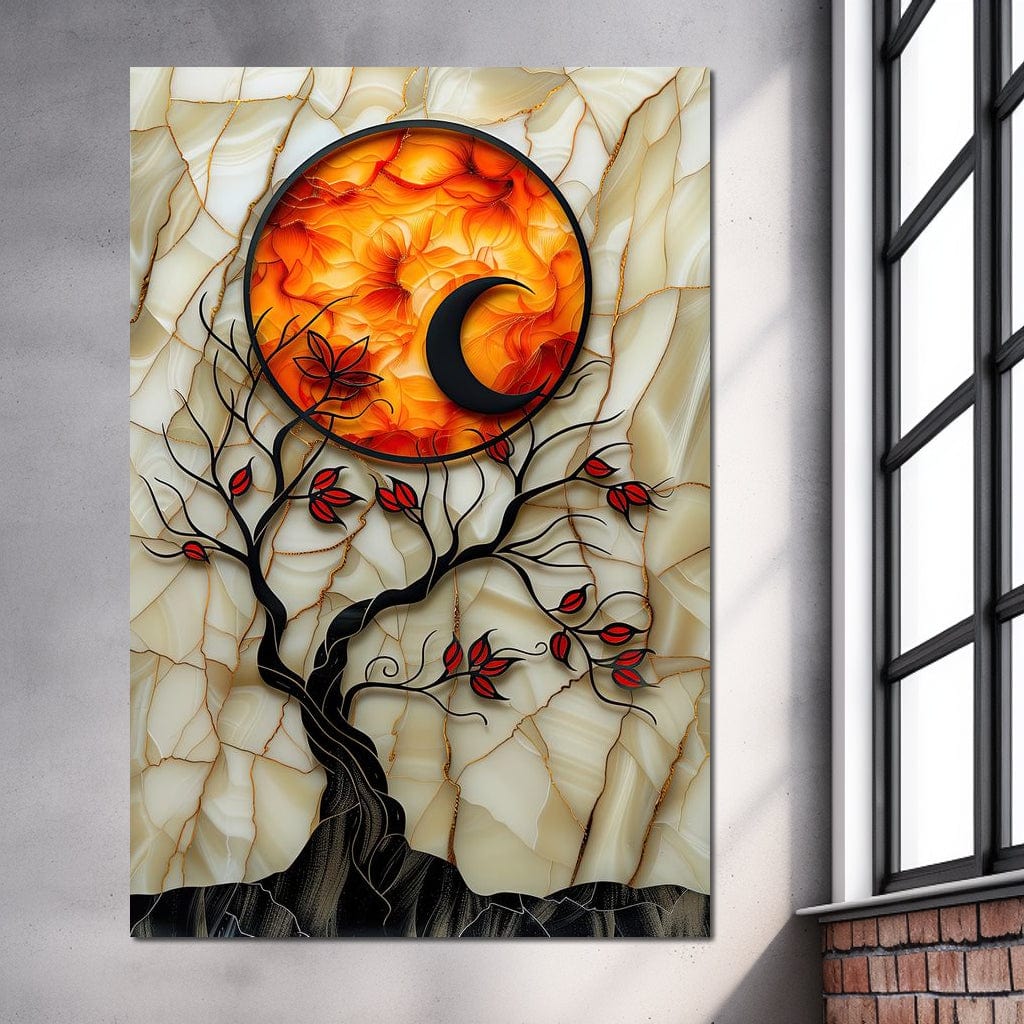 Solar Flare Through Leaves Canvas Wall Art