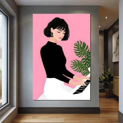 Melody on Rose Studio Keys Canvas Wall Art