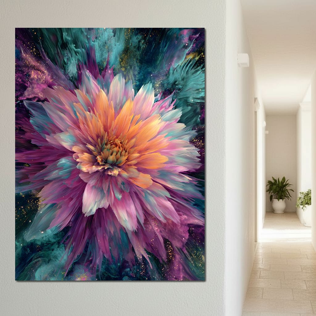 Galactic Petal Burst Canvas Wall Art