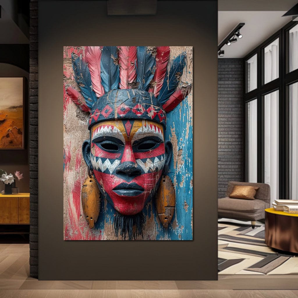 Tribal Echoes in Color Canvas Wall Art