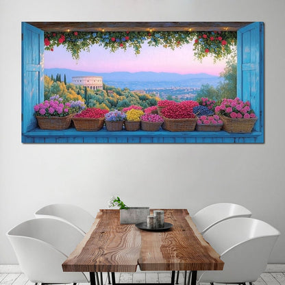 Tuscan Garden Splendor Vista Canvas Wall Art