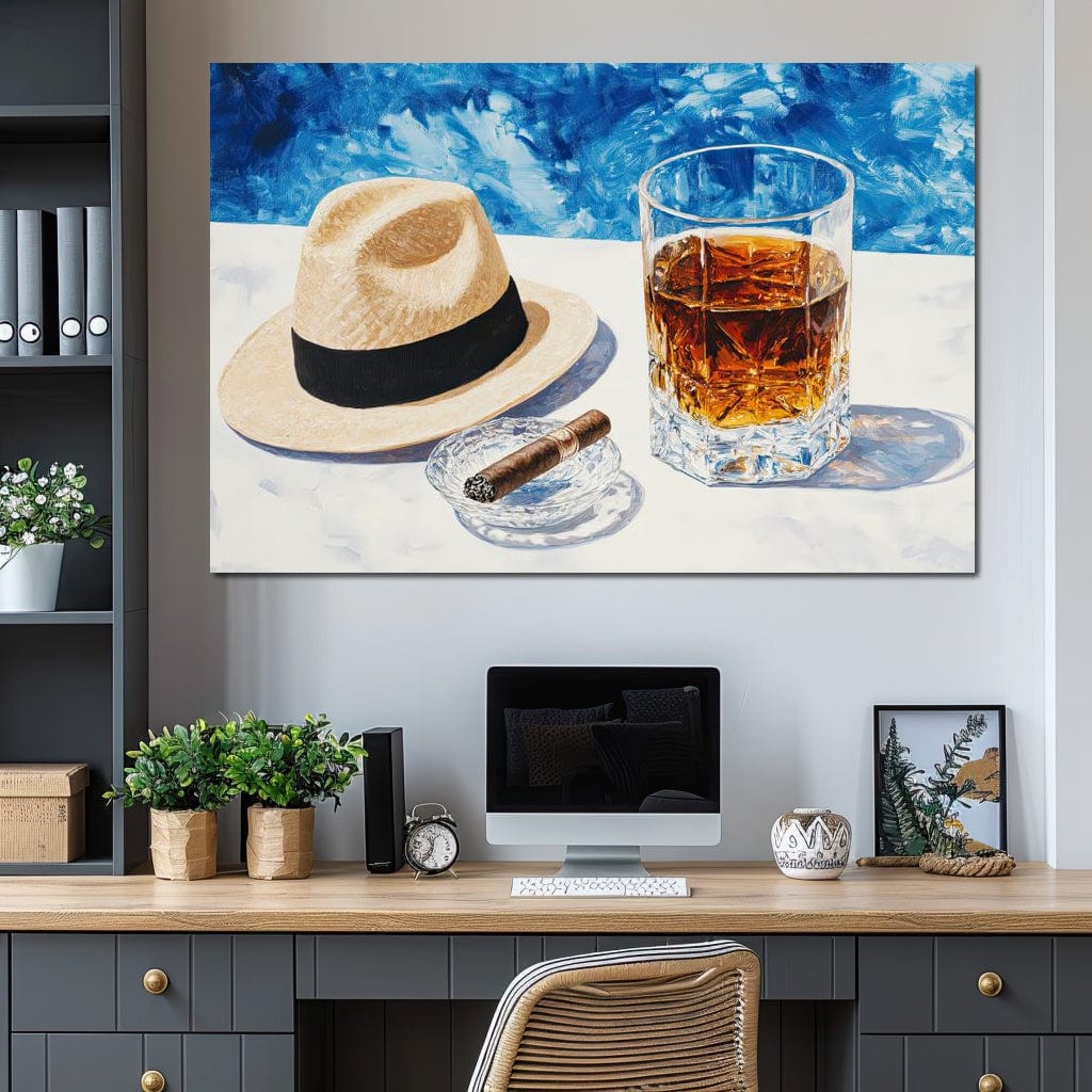 Cigar by the Pool Canvas Wall Art