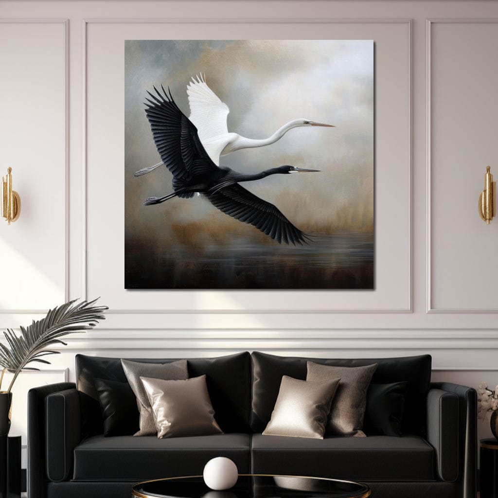 Heron Harmony Canvas Wall Art
