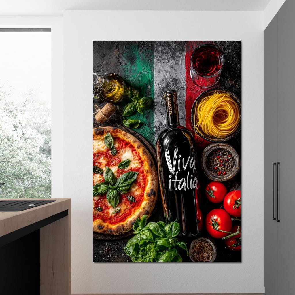 Italian Feast Still Life Canvas Wall Art
