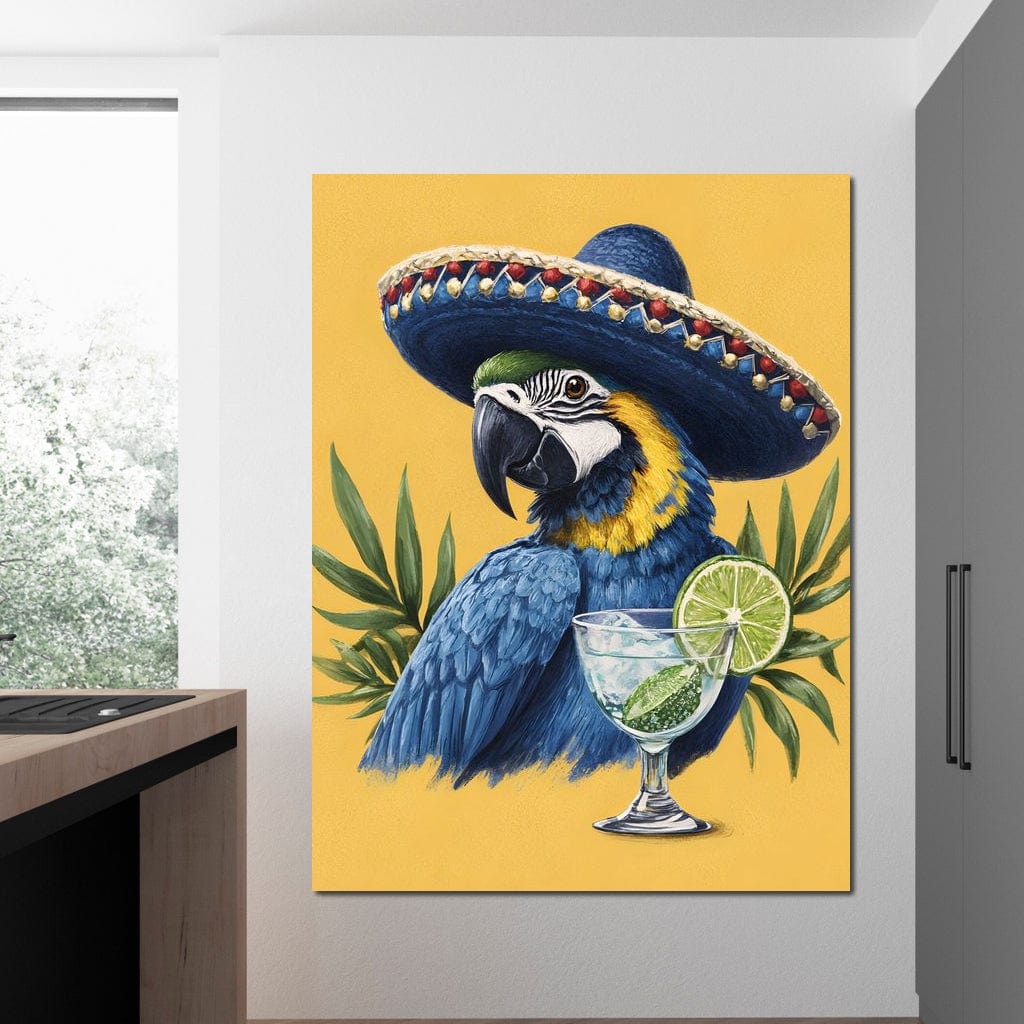 Parrot Margarita Fiesta Tropical Canvas Wall Art