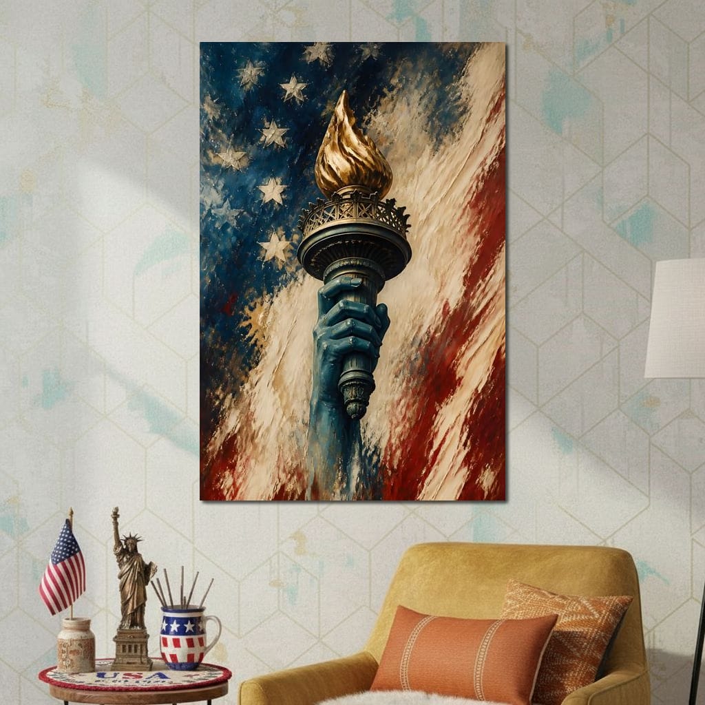 Liberty Igniting The Storm Canvas Wall Art