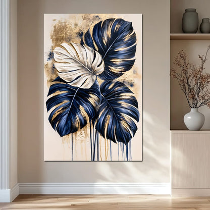 Gilded Foliage Under Midnight Skies Canvas Wall Art