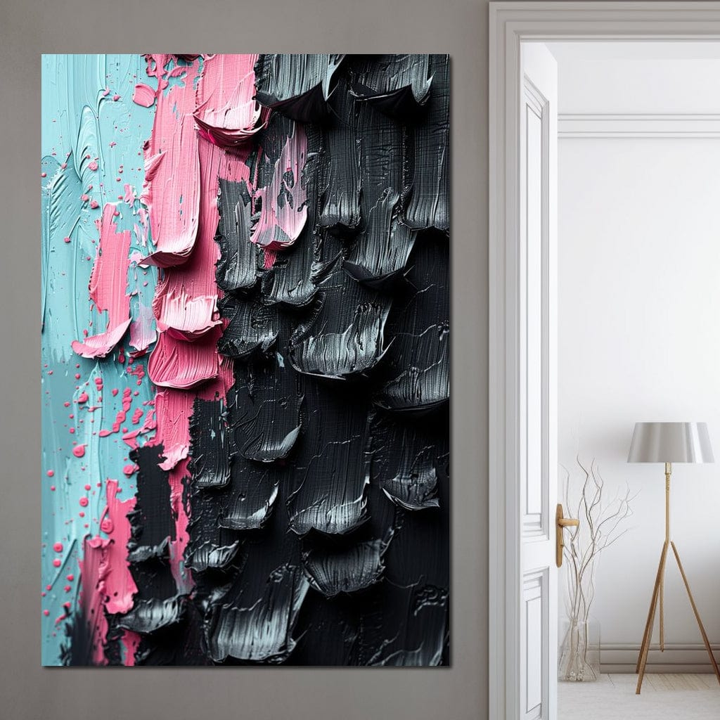 Sable Petals on Aquatic Breeze Canvas Wall Art